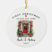 新パーソナライズされたしいホーム セラミックオーナメント (正面)