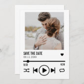 新パーソナライズされたしい写真Dateプレイリストを保存 案内状 (正面/裏面)
