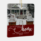 新パーソナライズされたしい家での初めてのクリスマス セラミックオーナメント (右)