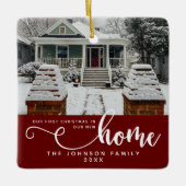 新パーソナライズされたしい家での初めてのクリスマス セラミックオーナメント (正面)