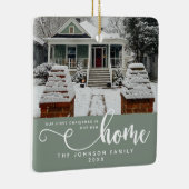 新パーソナライズされたしい家での初めてのクリスマス セラミックオーナメント (右)