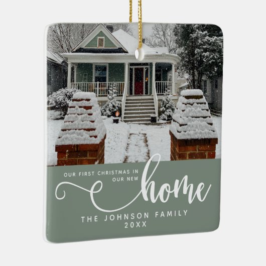 新パーソナライズされたしい家での初めてのクリスマス セラミックオーナメント (右)