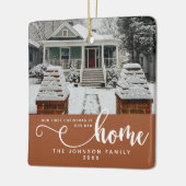 新パーソナライズされたしい家での初めてのクリスマス セラミックオーナメント (左)