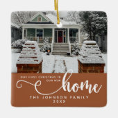 新パーソナライズされたしい家での初めてのクリスマス セラミックオーナメント (正面)