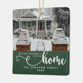 新パーソナライズされたしい家での初めてのクリスマス セラミックオーナメント (左)
