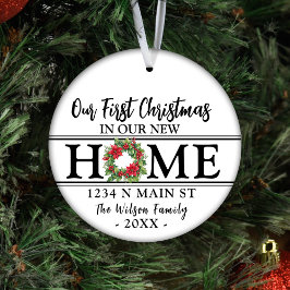 新パーソナライズされたしい家での初めてのクリスマス セラミックオーナメント