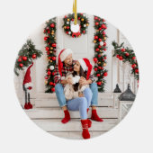 新パーソナライズされたしい家の初めてのクリスマス セラミックオーナメント (裏面)