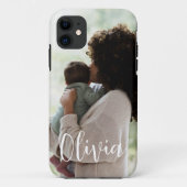 新パーソナライズされたしい母とベビーの写真名iPhone Case-Mate iPhoneケース (裏面)