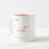 新パーソナライズされたモダンガーリー叔母 ツートーンマグカップ (正面左)