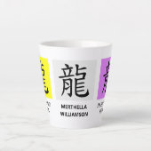 新パーソナライズされた中国の辰年 カフェラテマグ (正面)