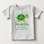 新パーソナライズされた兄弟姉妹亀乳児シャツ ベビーTシャツ (正面)