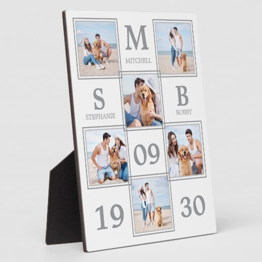 新パーソナライズされた婚の結婚写真コラージュ フォトプラーク (側面)