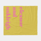 新パーソナライズされた婚カップル名ピンクイエロー フリースブランケット (正面(横))