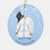 新パーソナライズされた婚クリスマス飾り セラミックオーナメント (左)