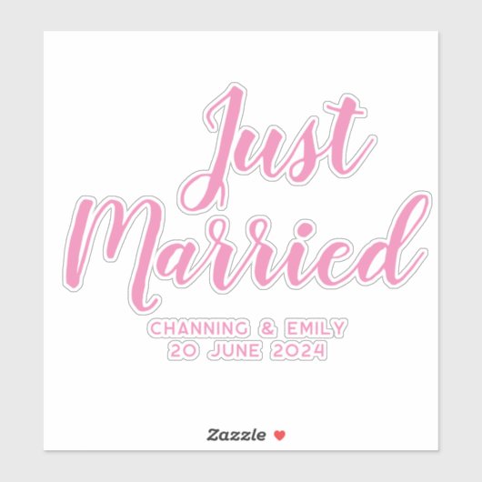 新パーソナライズされた婚ハネムーンたった今結婚しました シール (シート)