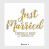 新パーソナライズされた婚ハネムーンたった今結婚しました シール (シート)