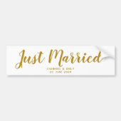 新パーソナライズされた婚ハネムーンたった今結婚しました バンパーステッカー (正面)