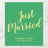 新パーソナライズされた婚ハネムーンたった今結婚しました ワインラベル (シングルラベル)