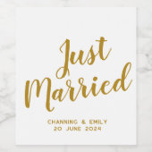 新パーソナライズされた婚ハネムーンたった今結婚しました ワインラベル (シングルラベル)