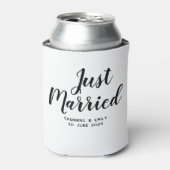 新パーソナライズされた婚ハネムーンたった今結婚しました 缶クーラー (缶正面)