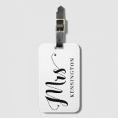 新パーソナライズされた婚モダンタイポグラフィ ラゲッジタグ (正面縦)