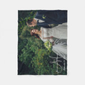 新パーソナライズされた婚Keepsake Monogram写真 フリースブランケット (正面)
