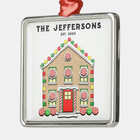 新パーソナライズされた家 メタルオーナメント (左)