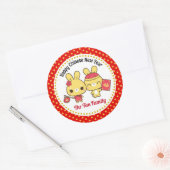 新パーソナライズされた年中国の(かわいいウサギ) ラウンドシール (封筒)