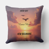 新パーソナライズされた日装飾用クッション20 x 20 クッション (裏面)