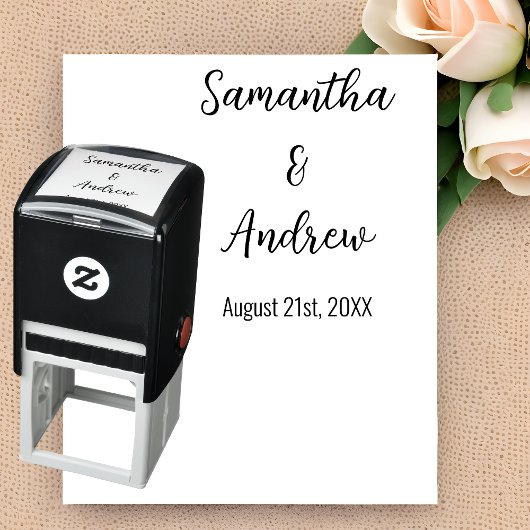 新パーソナライズされた規の名結婚前と日付 セルフインキングスタンプ