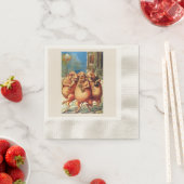 新フランスの年祝のヴィンテージ 縁ありカクテルナプキン (インサイチュ)