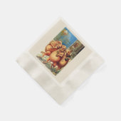 新フランスの年祝のヴィンテージ 縁ありカクテルナプキン (角)