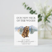 新ホーム移住のお知らせ キャビン ロッジ クマ 案内ポストカード (スタンド正面)