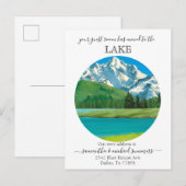 新ホーム移転のお知らせ 山小屋 湖 案内ポストカード (正面/裏面)