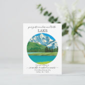 新ホーム移転のお知らせ 山小屋 湖 案内ポストカード (スタンド正面)