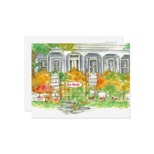 新ホーム・オータム不動産より、ハッピースカンクスギブィング ポストカード (正面/裏面インサイチュ)