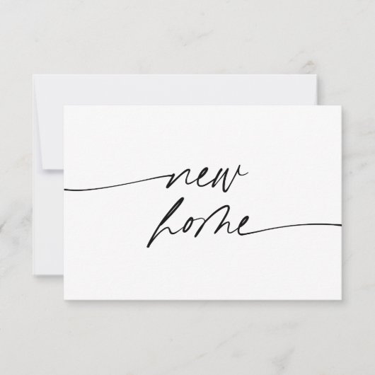 新ミニマルしいホームエレガント手書きスクリプト 案内状 (正面)