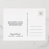 新ミニマル婚の後に楽しくフォイル 箔シーズンポストカード (裏面)