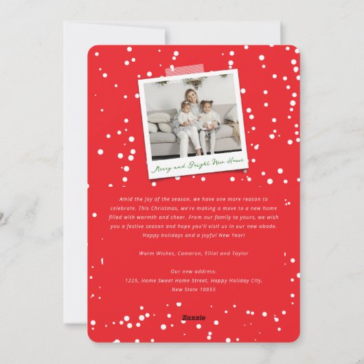 新メリーしい家の休日の引っ越しました写真 シーズンカード (裏面)