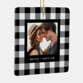 新メリー婚と結婚したカップルの写真プライド セラミックオーナメント (右)