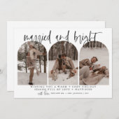 新メリー婚結婚したのクリスマスカーモダンド シーズンカード (正面/裏面)