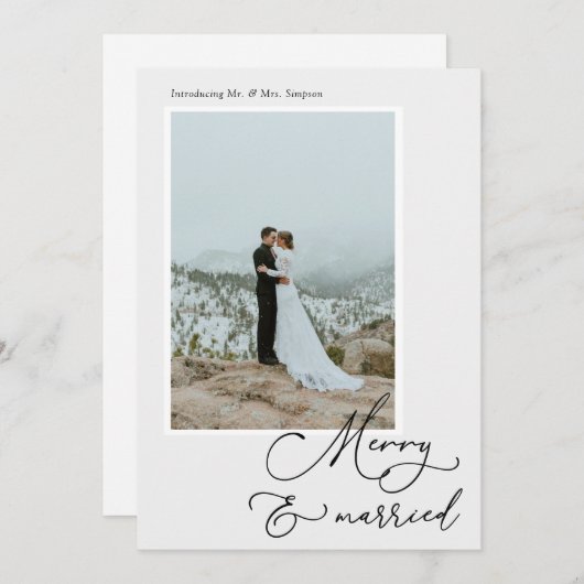 新メリー婚結婚したHolidayフォトカード シーズンカード (正面/裏面)