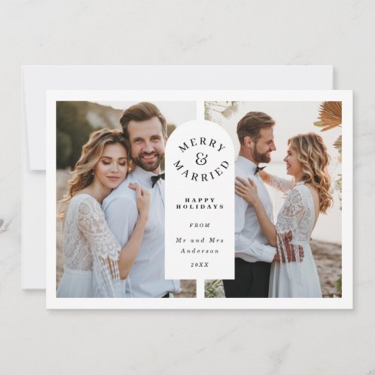新メリー結婚したモダン写真 シーズンカード (正面)