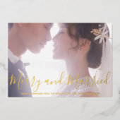 新メリー結婚した婚エレガント 箔シーズンカード (正面)