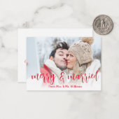 新メリー規結婚した定フォトホリデーノートカード(&W) ノートカード (正面/裏面インサイチュ)