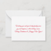 新メリー規結婚した定フォトホリデーノートカード(&W) ノートカード (裏面)