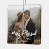 新メリー規結婚した2枚の写真の手書き入力(&W) セラミックオーナメント (左)