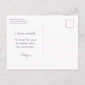 新モダンしいホームパープルを移動 案内ポストカード (裏面)