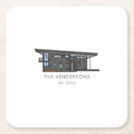 新モダンしいホーム引っ越し祝いパーティーパーティー スクエアペーパーコースター