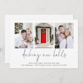 新モダンしいホールをデッキ3写真クリスマス シーズンカード (正面/裏面)